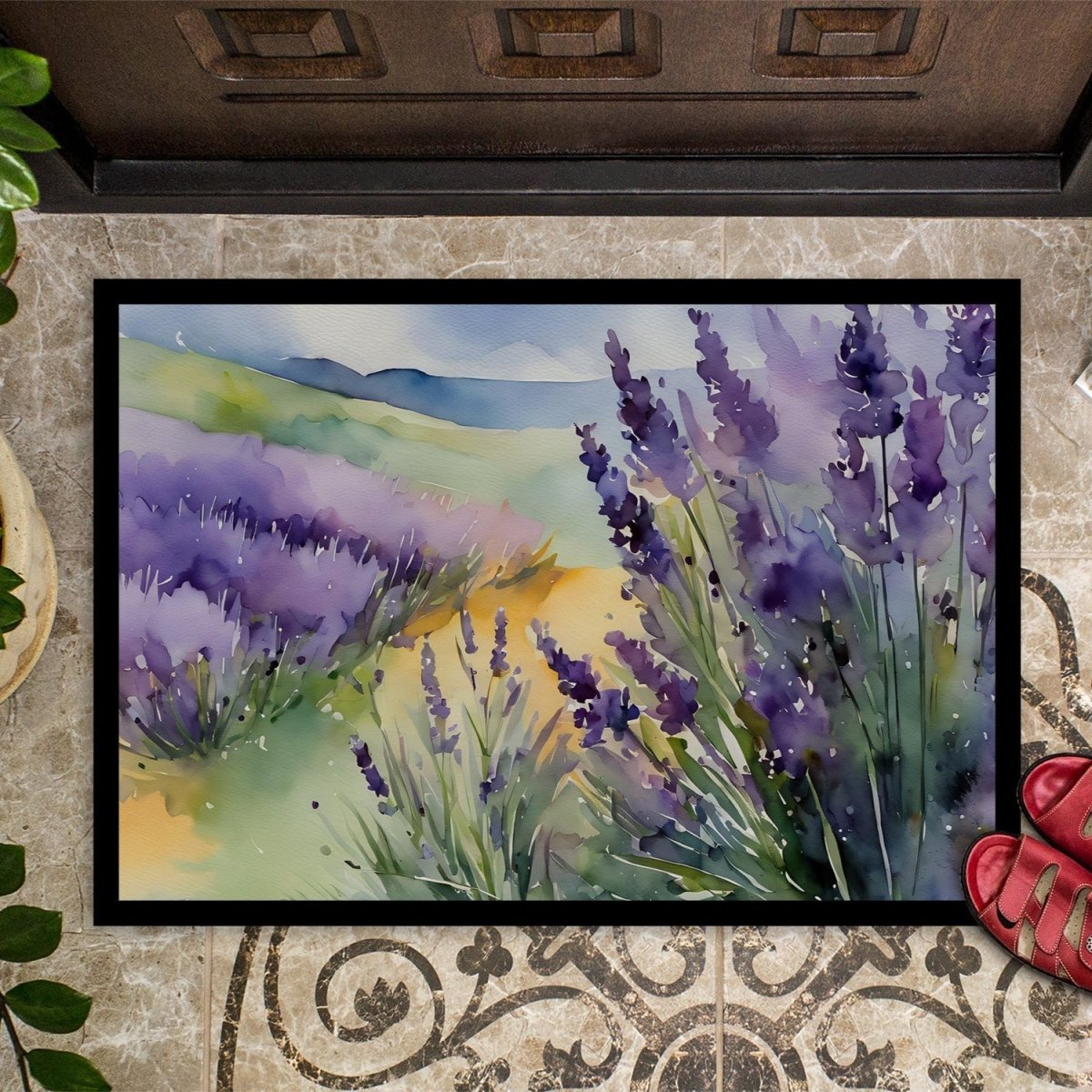Lavender in Watercolor Doormat 18x27 (Design A) - Napa Valley Wildflower Co.