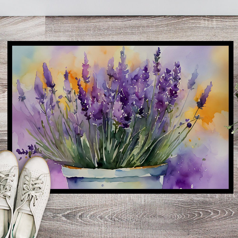 Lavender in Watercolor Doormat 18x27 (Design B) - Napa Valley Wildflower Co.