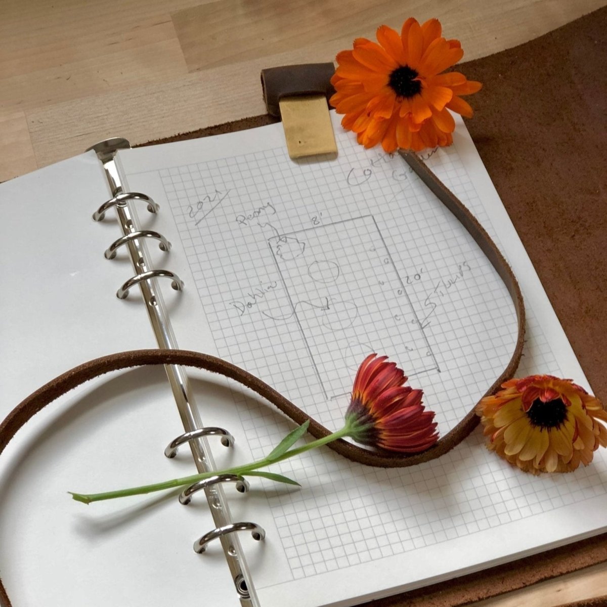 Leather Garden Journal and Diary - Napa Valley Wildflower Co.