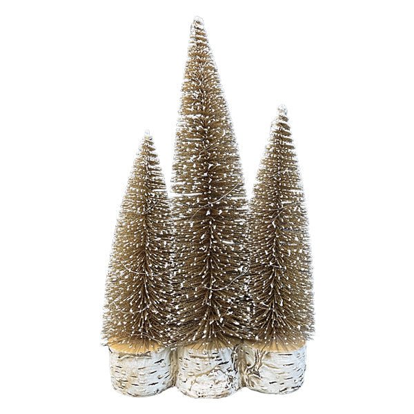 Lit Gold Tree Trio | Effortless Holiday Shimmer - Napa Valley Wildflower Co.