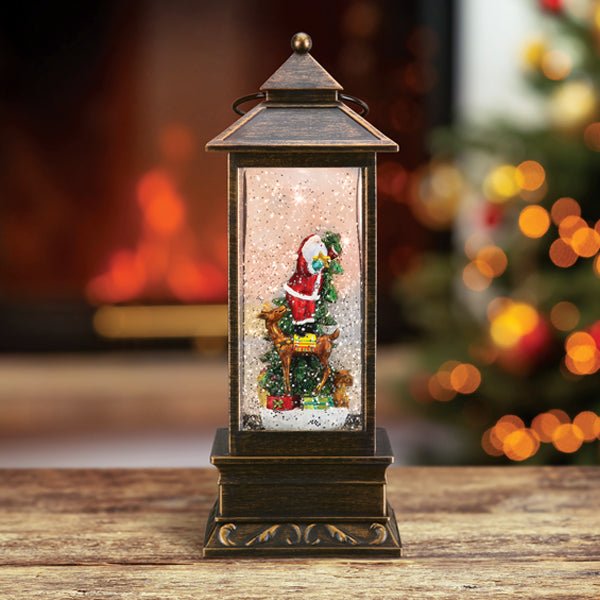 Magical Swirling Snow Santa Lantern - Napa Valley Wildflower Co.
