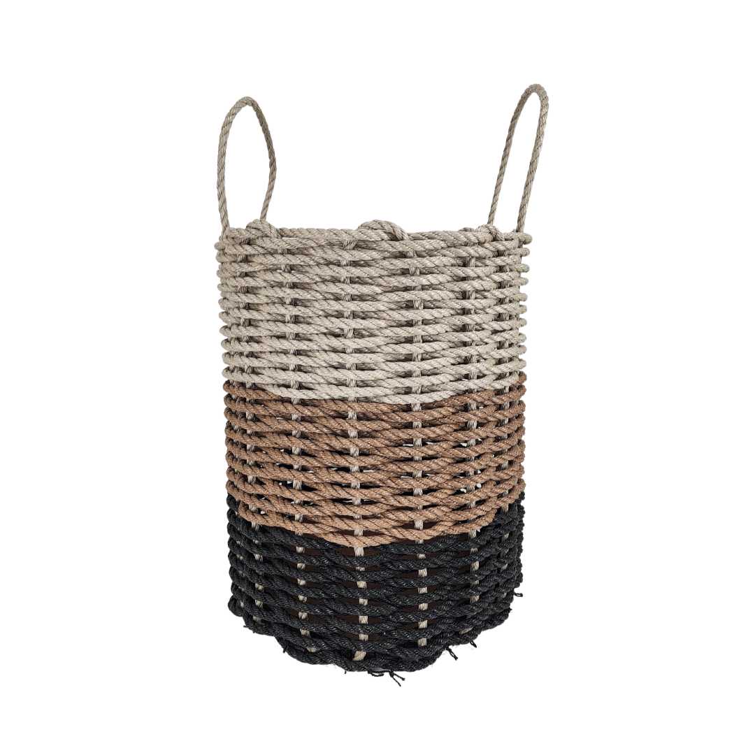 Maine Lobster Rope Basket (Black, Brown & Tan Ombre) - Napa Valley Wildflower Co.