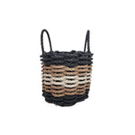 Maine Lobster Rope Basket (Five Stripe Black, Brown & Tan) - Napa Valley Wildflower Co.