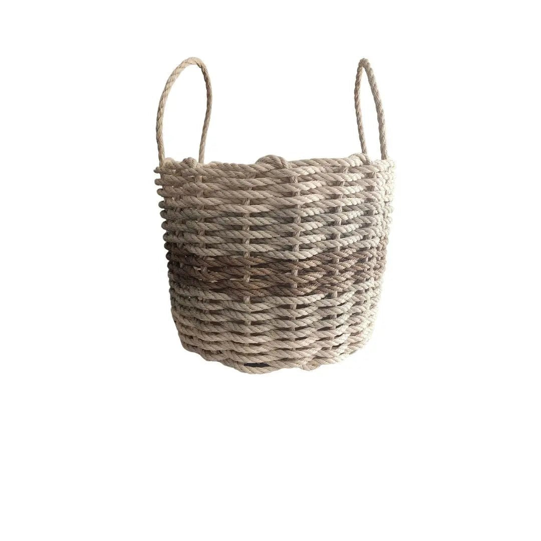 Maine Lobster Rope Basket (Five Stripe Light Tan, Tan & Brown) - Napa Valley Wildflower Co.