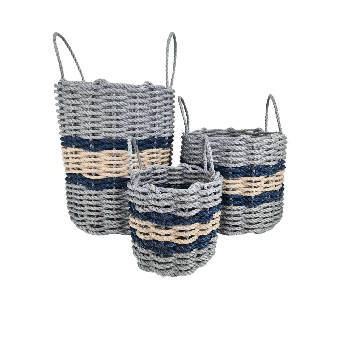 Maine Lobster Rope Basket (Light Gray & Light Tan) - Napa Valley Wildflower Co.