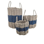 Maine Lobster Rope Basket (Tan & Navy Blue) - Napa Valley Wildflower Co.