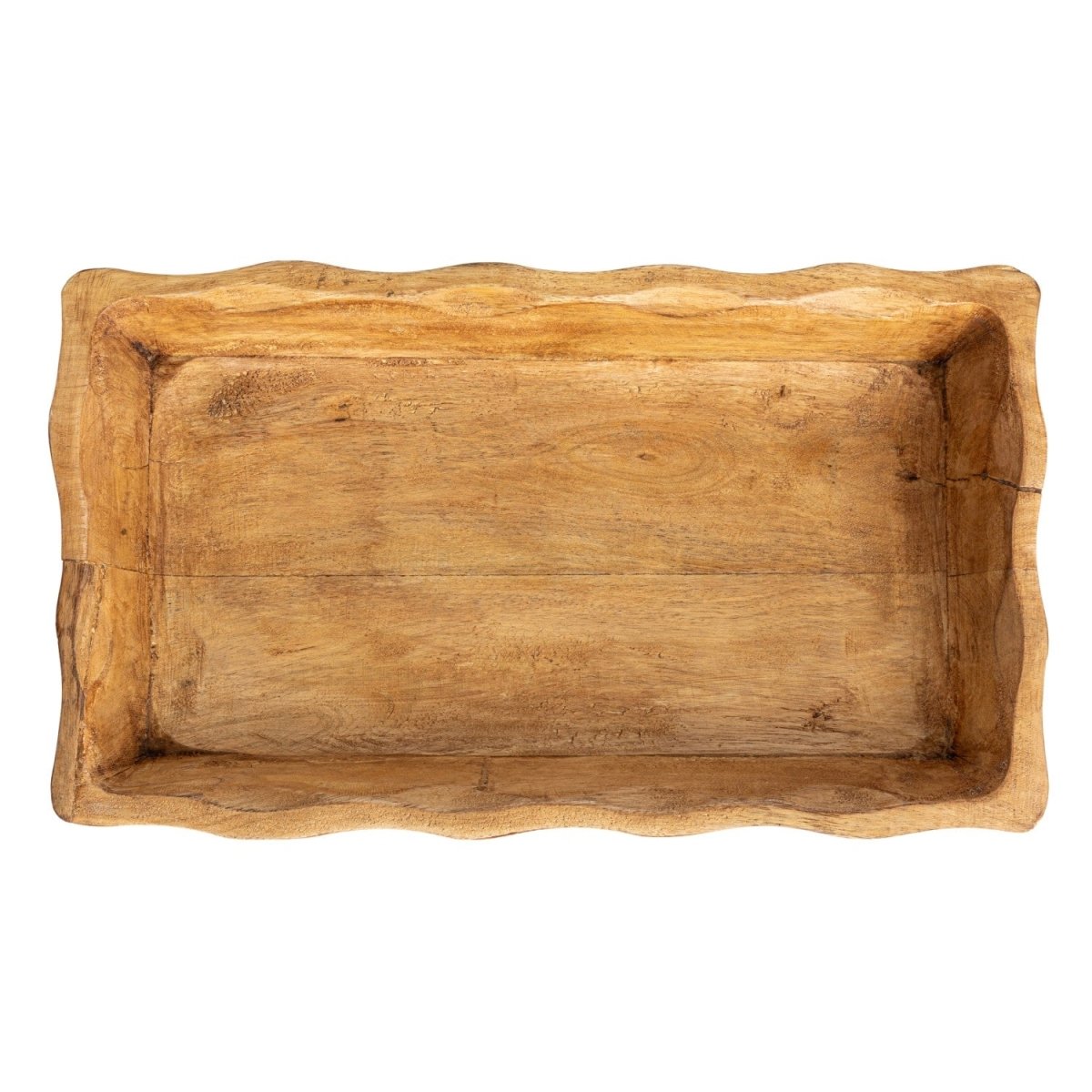 Mango Wood Scalloped Edge Tray - Napa Valley Wildflower Co.