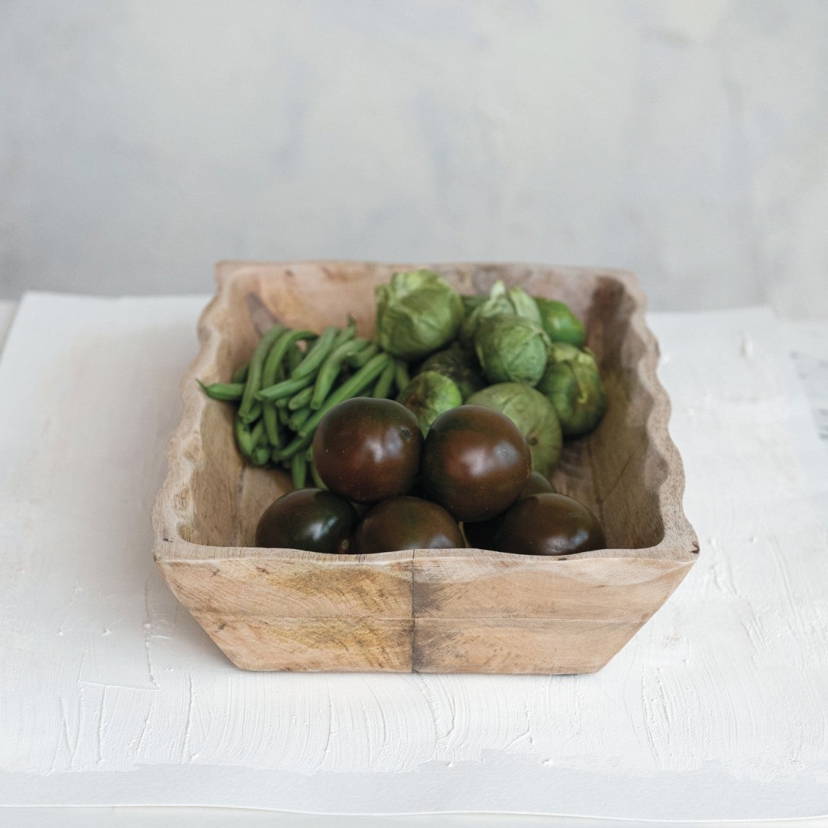 Mango Wood Scalloped Edge Tray - Napa Valley Wildflower Co.
