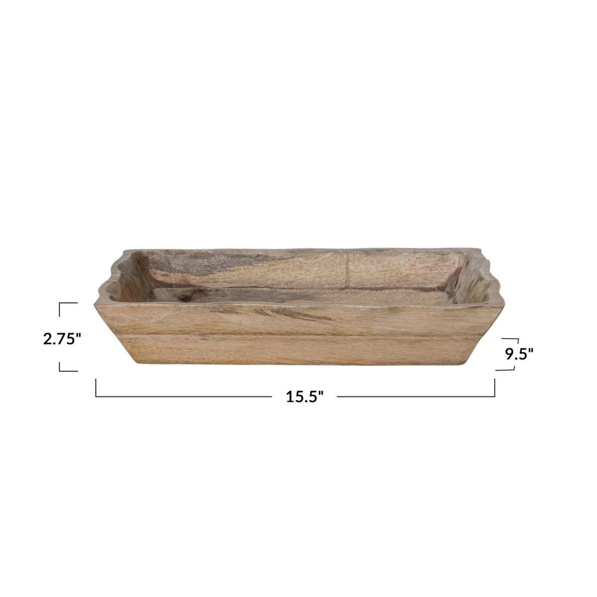 Mango Wood Scalloped Edge Tray - Napa Valley Wildflower Co.