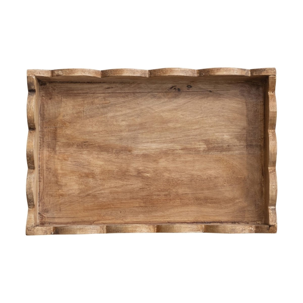 Mango Wood Scalloped Edge Tray - Napa Valley Wildflower Co.