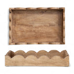 Mango Wood Scalloped Tray - Napa Valley Wildflower Co.