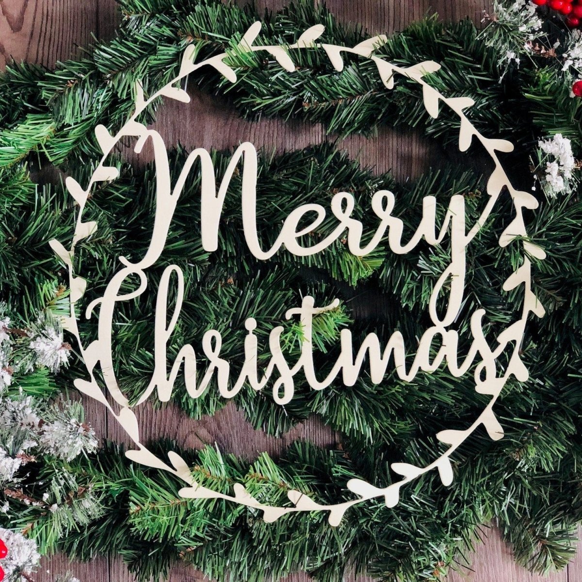 "Merry Christmas" Metal Sign | Door Hanger &amp; Wall Decor - Napa Valley Wildflower Co.