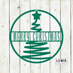 Merry Christmas Tree Ornament Metal Garden Yard Sign - Napa Valley Wildflower Co.