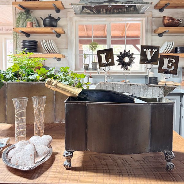 Metal Footed Planters, Set of Two - Napa Valley Wildflower Co.