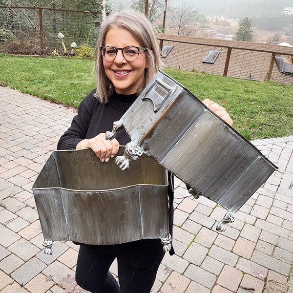 Metal Footed Planters, Set of Two - Napa Valley Wildflower Co.