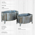 Metal Footed Planters, Set of Two - Napa Valley Wildflower Co.