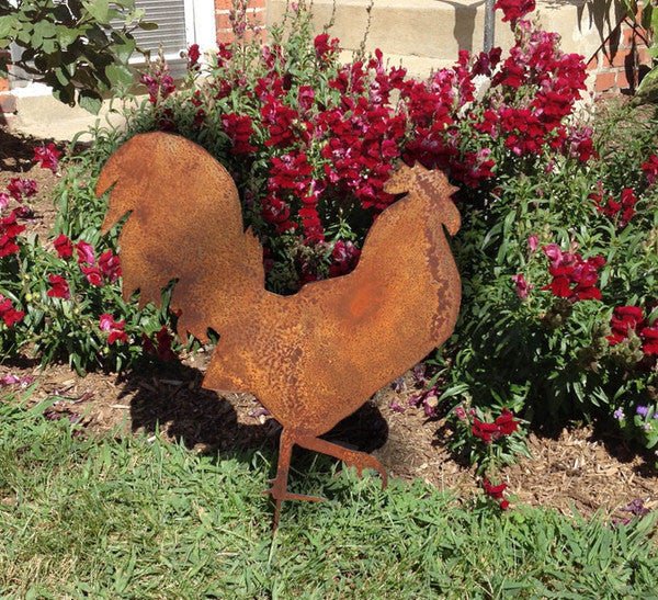 Metal Rooster Yard Art or Wall Hanging - Napa Valley Wildflower Co.