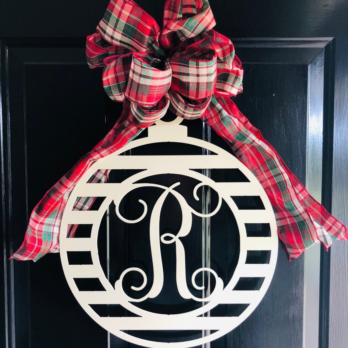 Monogram Christmas Ornament Metal Sign - Napa Valley Wildflower Co.