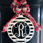 Monogram Christmas Ornament Metal Sign - Napa Valley Wildflower Co.