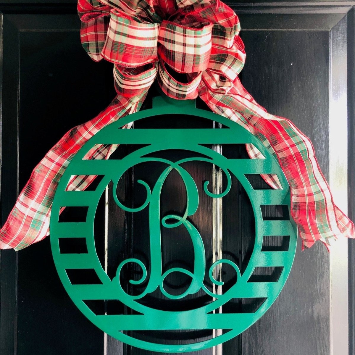 Monogram Christmas Ornament Metal Sign - Napa Valley Wildflower Co.