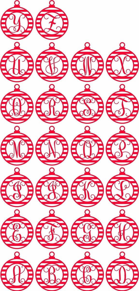 Monogram Christmas Ornament Metal Sign - Napa Valley Wildflower Co.