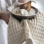 Natural Cream Stonewashed Waffle Weave Kitchen Tea Towel - Napa Valley Wildflower Co.