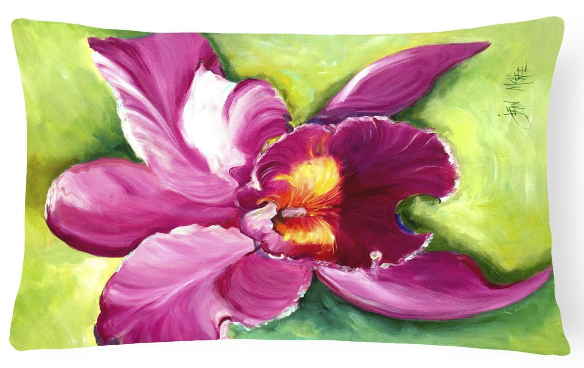 Orchid Watercolor Canvas Fabric Decorative Pillow 12x16 - Napa Valley Wildflower Co.