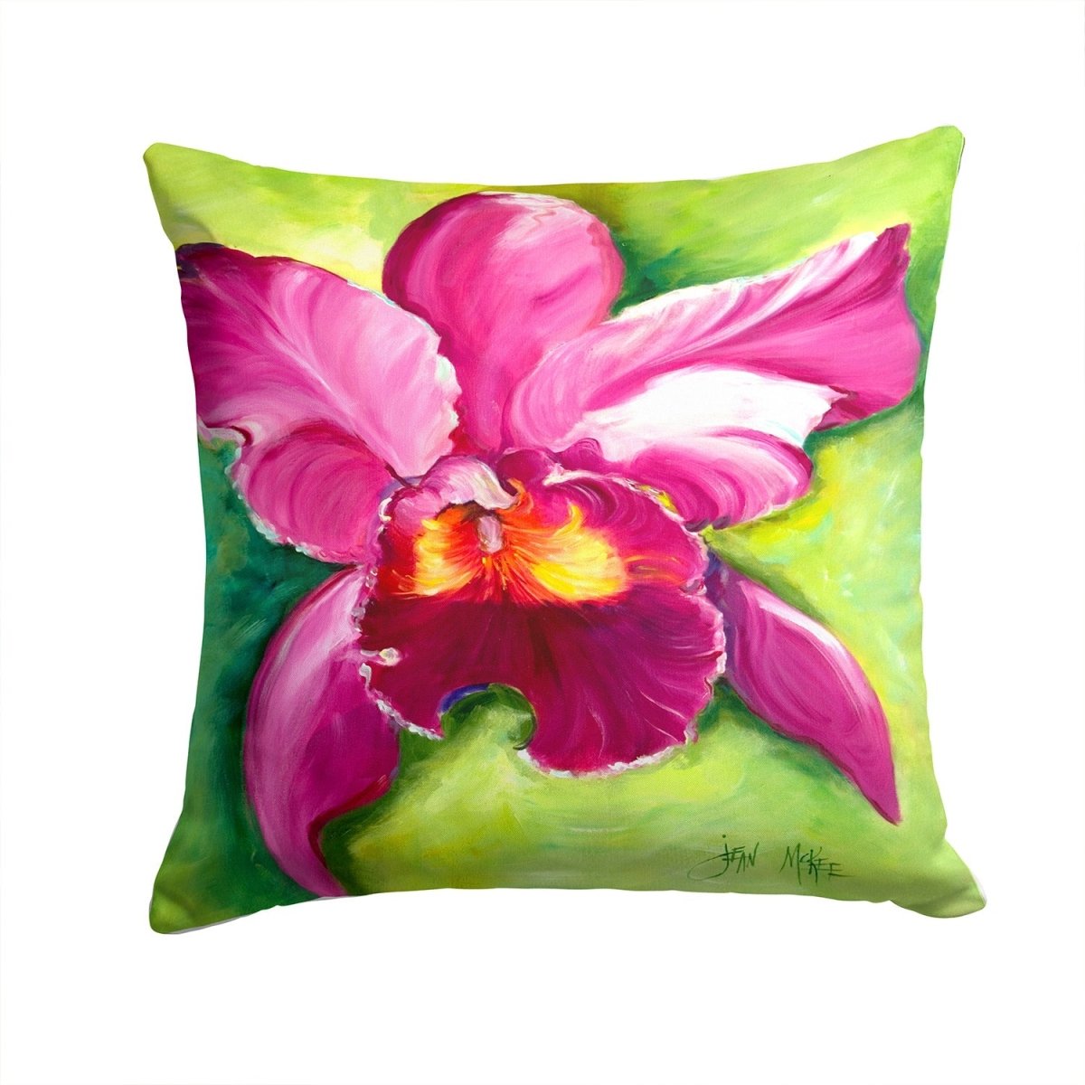 Orchid Watercolor Canvas Fabric Decorative Pillow 14x14 - Napa Valley Wildflower Co.