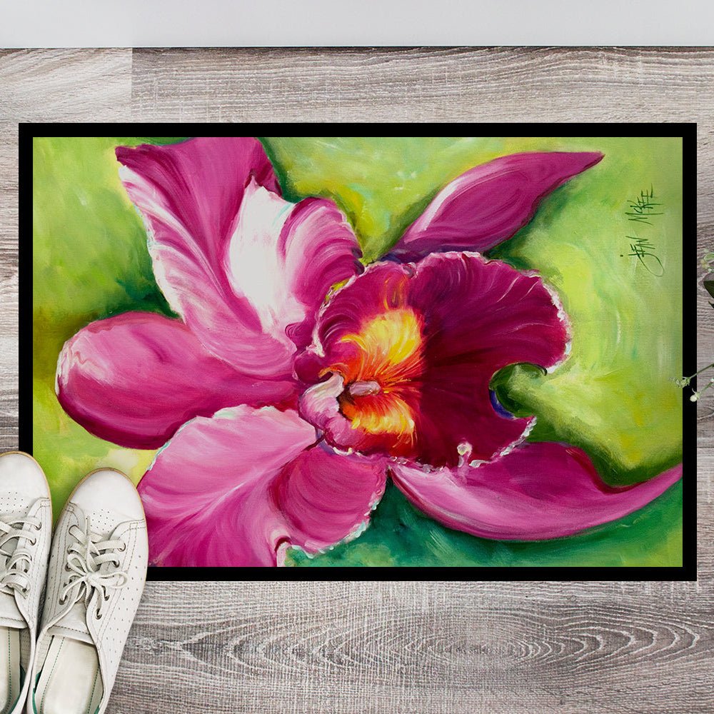 Orchid Watercolor Doormat 24x36 - Napa Valley Wildflower Co.
