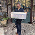 Outdoor Floral Oval Metal Plant Stand - Napa Valley Wildflower Co.