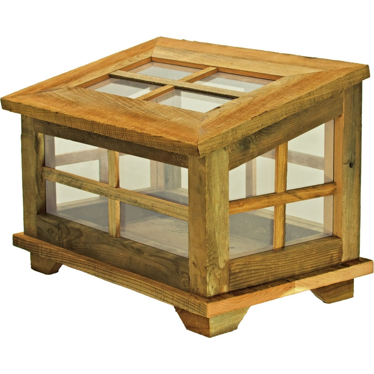 Outdoor Redwood Gardening Planter Box & Glass Terrarium - Napa Valley Wildflower Co.