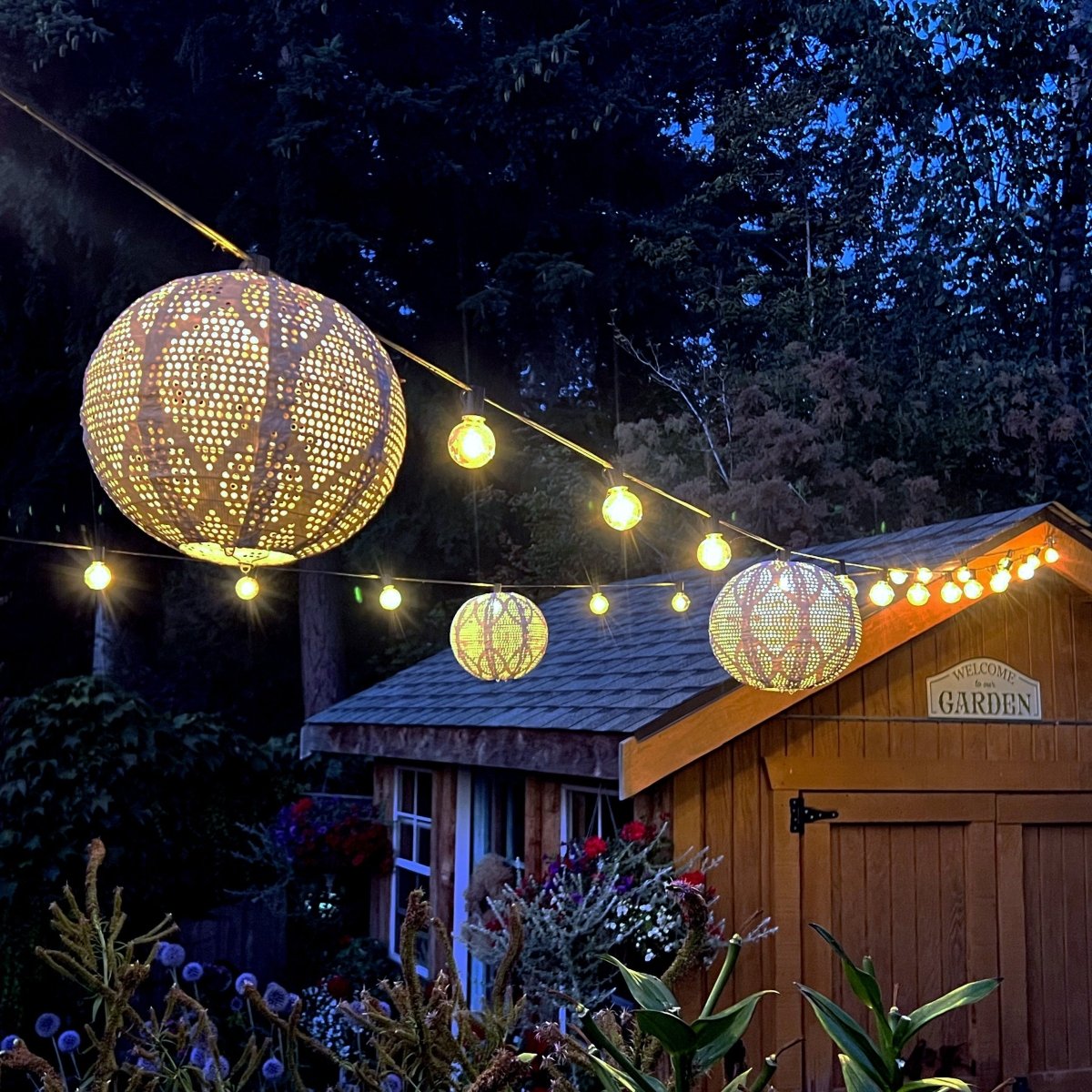 Outdoor String Light Globe Shades – 8" Tyvek® Covers (Set of 5) - Napa Valley Wildflower Co.