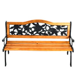 Outdoor Wooden Garden Bench Loveseat with Iron Armrests – 49.5” Patio Bench - Napa Valley Wildflower Co.