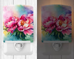 Peonies in Watercolor Ceramic Nightlight - Napa Valley Wildflower Co.