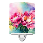 Peonies in Watercolor Ceramic Nightlight - Napa Valley Wildflower Co.