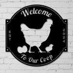 Personalized Metal Chicken Coop Sign: Custom Hen House Decor - Napa Valley Wildflower Co.