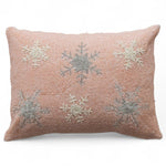 Pink Beaded Snowflake Lumbar Throw Pillow - Napa Valley Wildflower Co.