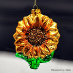 (Pre - Order) Glossy Charming Sunflower Glass Christmas Ornament - Napa Valley Wildflower Co.