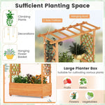 Raised Garden Bed with Arch Trellis & Hanging Roof – Wooden Planter Box (Orange Finish) - Napa Valley Wildflower Co.