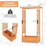 Raised Garden Bed with Arch Trellis & Hanging Roof – Wooden Planter Box (Orange Finish) - Napa Valley Wildflower Co.