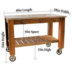 Redwood Potting Table Rolling Cart - Napa Valley Wildflower Co.