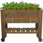 Redwood Raised Bed Planter Box on Casters - Napa Valley Wildflower Co.