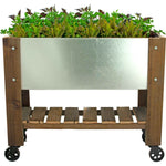 Redwood Raised Bed Planter Box on Casters - Napa Valley Wildflower Co.