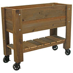 Redwood Raised Bed Planter Box on Casters - Napa Valley Wildflower Co.