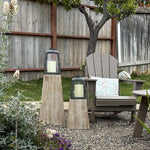 Removable Metal Lanterns with Wood Base, Set of Two - Napa Valley Wildflower Co.