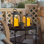 Removable Metal Lanterns with Wood Base, Set of Two - Napa Valley Wildflower Co.