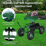 Rolling Garden Cart with Seat – Adjustable Swivel Scooter Wagon (Green) - Napa Valley Wildflower Co.