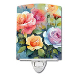 Roses in Watercolor Ceramic Nightlight - Napa Valley Wildflower Co.