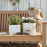 Rustic Cream Mushroom Embossed Metal Buckets, Set of Two - Napa Valley Wildflower Co.