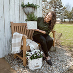 Rustic Cream Mushroom Embossed Metal Buckets, Set of Two - Napa Valley Wildflower Co.